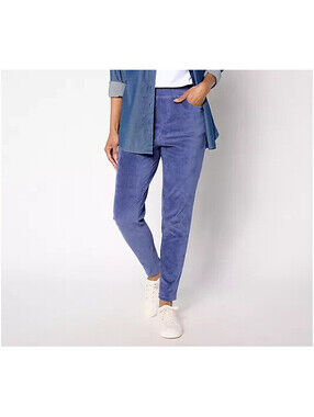 Quacker Factory Tall Corduroy Slim Leg Pant with Back Pocket Indi, Tall XX-Small